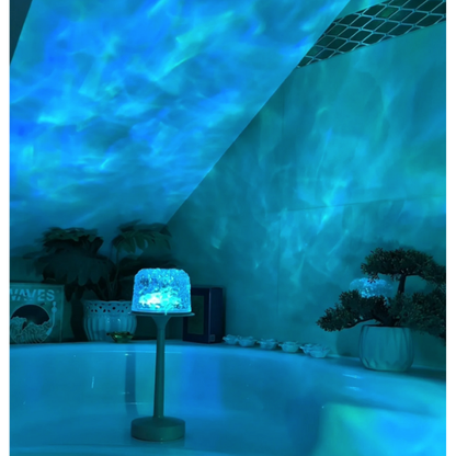 Elegantiška atmosferinė lempa su vandens bangų projekcijos efektu
