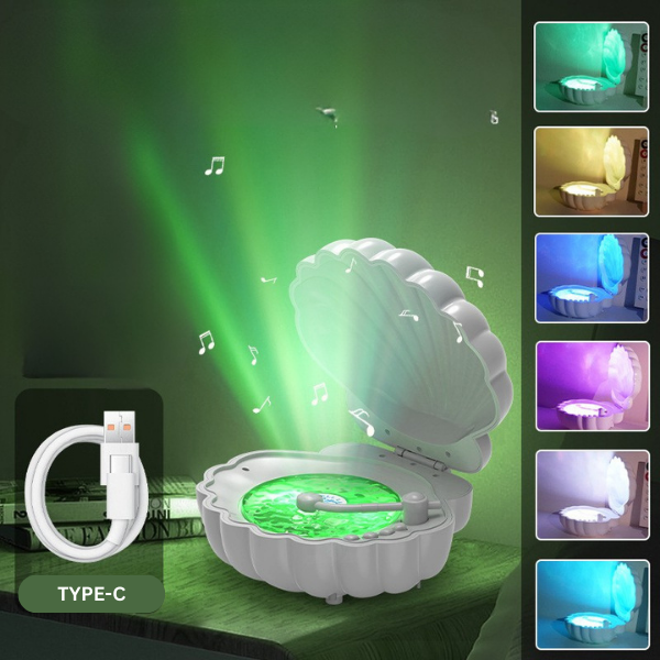 3in1 kriauklės formos Bluetooth kolonėlė - lempa